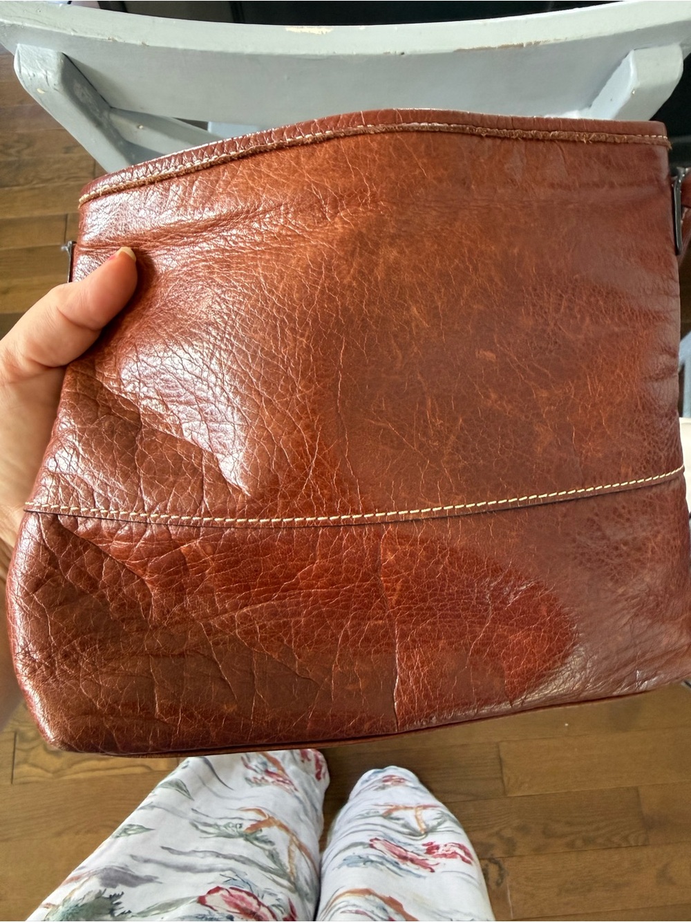 Margot Brown Leather Crossbody Bag - Rustic Saddle Tone minor wear